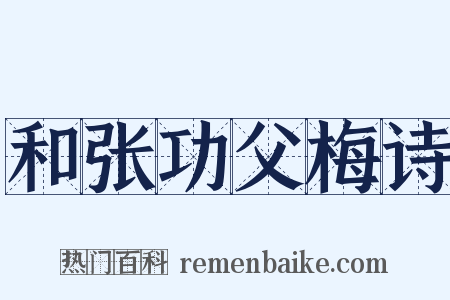 和张功父梅诗是什么意思的图片